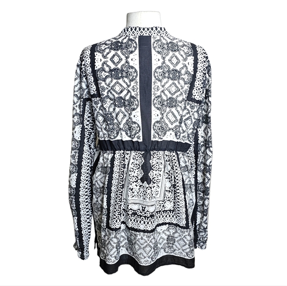 Prana Vintage Paisley Geometric Printed Black White Tunic Size XL - Picture 9 of 16